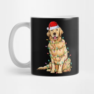 Golden Retriever Christmas Lights Xmas Dog Lover Mug